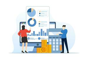 digital accounting concept, digital accounting services, online business audit, internet marketing audit, digital audit, financial management. corporate website, UI element, abstract metaphor. vector