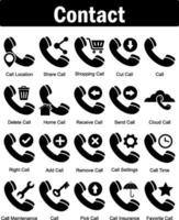 A set of 20 contact icons as call location, share call, shopping call vector