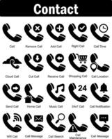 A set of 20 contact icons as call, remove call, add call vector