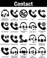 A set of 20 contact icons as headphone maintenance, call maintenance vector