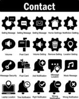A set of 20 contact icons as setting message, home settings, notification setting vector