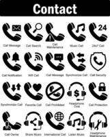 A set of 20 contact icons as call message, call search, call maintenance vector