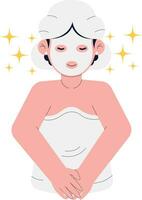Woman Is Doing Face Mask Illustration vector
