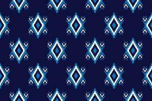 Seamless Kasuri pattern in tribal,folk embroidery. Ethnic abstract ikat art. geometric art ornament print. Design for fabric,clothing,carpet,wallpaper,wrapping,cover,background vector