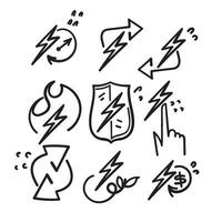 hand drawn doodle Simple Set of Energy Related illustration vector