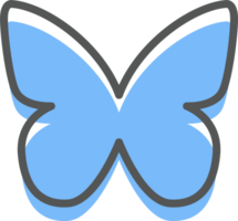 resumen mariposa para diseño. neobrutalismo gráfico forma. mínimo maravilloso y2k retro pegatina. retro etiquetas. png