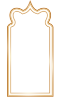 Ramadan Fenster Rahmen Form. islamisch golden Bogen. Muslim Moschee Element von die Architektur mit Ornament. Türkisch Tor und Tür png