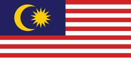 Flag of Malaysia . Malaysia flag vector isolated on white background