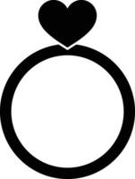 Wedding ring with a heart icon vector in trendy style