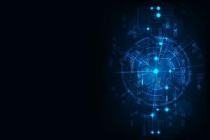 Vector circle circuit abstract technology with communication concept background. Hi-tech digital concept.