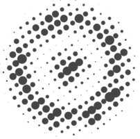 Kreis Punkte mit Halbton Muster. runden Gradient Hintergrund. Element mit Gradation Punkte Textur. abstrakt geometrisch Form. png