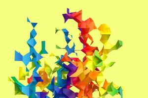 Triangular paper with creative shapes, 3d rendering photo