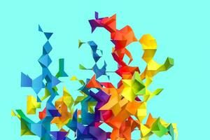 Triangular paper with creative shapes, 3d rendering photo