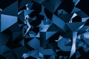 Triangular paper with creative shapes, 3d rendering photo