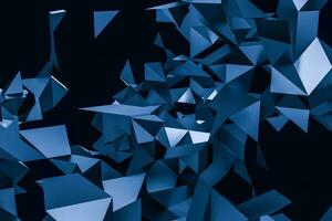triangular papel con creativo formas, 3d representación foto