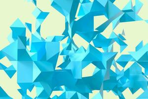 Triangular paper with creative shapes, 3d rendering photo