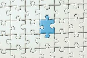 Blank puzzles arranged neatly with white background, 3d rendering. photo