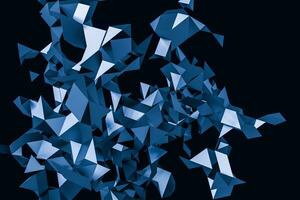 Triangular paper with creative shapes, 3d rendering photo