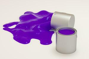 The buckets of paint with white background, 3d rendering. photo