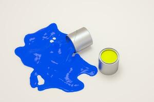 The buckets of paint with white background, 3d rendering. photo