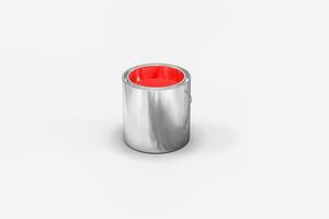 The bucket of paint with white background, 3d rendering. photo