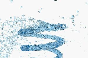 Purity splashing water with creative shapes, 3d rendering. photo