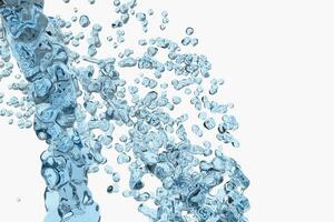 Purity splashing water with creative shapes, 3d rendering. photo