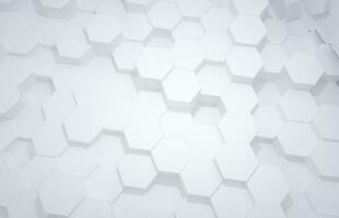 3d rendering, white triangle cubes photo