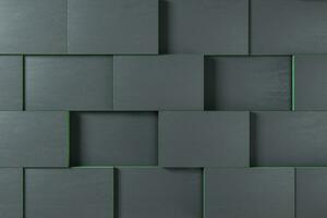 Dark undulating cubes, technological graphic background, 3d rendering. photo