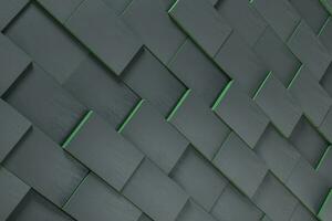 Dark undulating cubes, technological graphic background, 3d rendering. photo