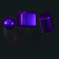 Connection lines with creative geometries, 3d rendering. photo