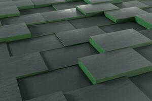 Dark undulating cubes, technological graphic background, 3d rendering. photo