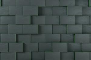 Dark undulating cubes, technological graphic background, 3d rendering. photo