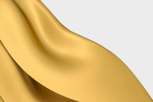 3d rendering, golden flowing cloth background. photo