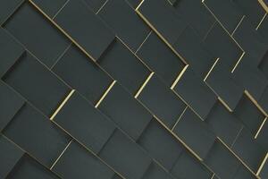 Dark undulating cubes, technological graphic background, 3d rendering. photo