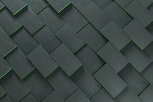 Dark undulating cubes, technological graphic background, 3d rendering. photo