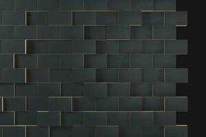 Dark undulating cubes, technological graphic background, 3d rendering. photo