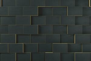 Dark undulating cubes, technological graphic background, 3d rendering. photo