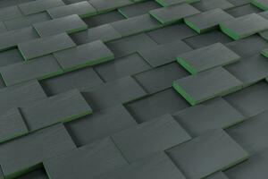 Dark undulating cubes, technological graphic background, 3d rendering. photo