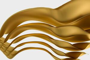 3d rendering, golden flowing cloth background. photo