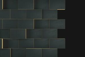 Dark undulating cubes, technological graphic background, 3d rendering. photo