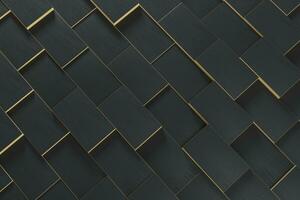 Dark undulating cubes, technological graphic background, 3d rendering. photo