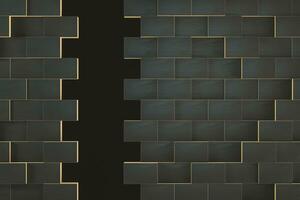 Dark undulating cubes, technological graphic background, 3d rendering. photo