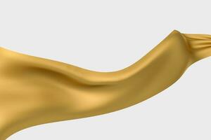 3d rendering, golden flowing cloth background. photo