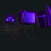 Connection lines with creative geometries, 3d rendering. photo