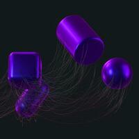Connection lines with creative geometries, 3d rendering. photo