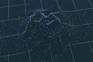 3d rendering, curve lines with dark background photo