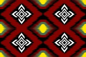 African Ikat Paisley embroidery pattern on black background, traditional seamless geometric pattern, Aztec abstract pattern. vector