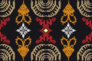 ikat floral cachemir bordado en negro fondo.geometrico étnico oriental modelo tradicional.azteca estilo resumen vector ilustración.diseño para