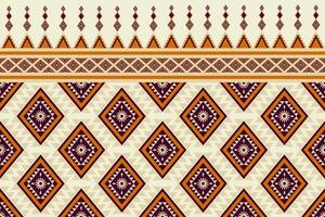 diseño tradicional de patrón étnico geométrico para fondo, alfombra, papel pintado, ropa, envoltura, batik, tela, sarong, estilo de bordado de ilustración vectorial. vector